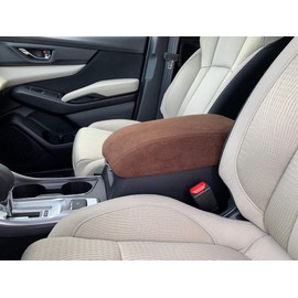 Auto Console Covers-Fits The 2018-2024 Subaru Ascent Center Console Armrest Cover Fleece (Brown)