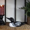 CVHOMEDECO. Primitives Hand Engraving and Painted Wood Loon Farmhouse Figurine