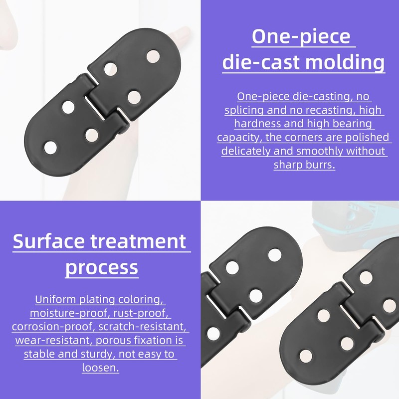 12 Pack Black Cabinet Hinges with Screws, Brass Butler Tray