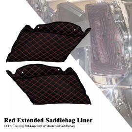 HDBUBALUS 4" Extended Saddlebag Liners Red Stretched Bag Inserts Fit for Harley FLH 14-23
