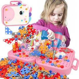 ZHEYU Juego de Herramientas para Niños,213 PCS DIYHerramientas de Juguete de Dinosaurio con Taladro Eléctrico,Juguetes Educativos de Montaje,Regalos n