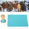 2Pcs Tamping Mat Silicone Coffee Pad with Beech Handle Tamper