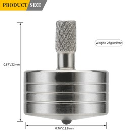 Mini Metal Spinning Top, Kill Time, Reduces Stress, ADHD Toy, Perfect Balance, Precision CNC Machined from a Solid Block of 304 Stainless Steel (Silver Style 4)