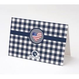 M Market On Mainstreet Red, White & Due Baby Shower Invitations, Books For Baby & Diaper Raffle & Thank You Cards (Thank You Cards)