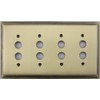 Deco Step Style Antique Brass 4 Gang Push Button Light Switch Wall Plate