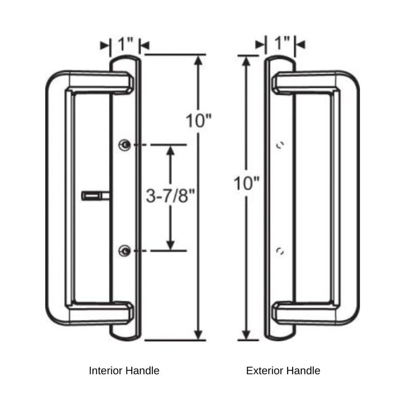 Alcan PGT 10" Sliding Glass Patio Door Handle Set Kit