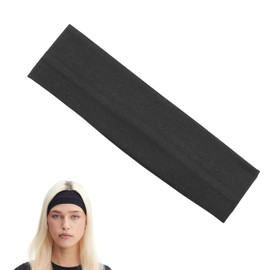 Qancekoo Stretchy Elastic Yoga Headband, Cotton Soft Sport Sweat Hairband for Women Girls Workout, Pilates, Fitness, Makeup (Black)