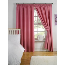 Simply Style Fuschia Thermal Backed Readymade Curtain Pair 46x72in(116x182cm)