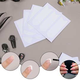 40 Sheets French Tips Guide Nail Stickers for Women Girls Self-Adhesive Manicure Strips Stickers 4 Styles White French Tip Line Nail Tips Guides Decals for Edge Auxiliary DIY Decoration Stencil Tools
