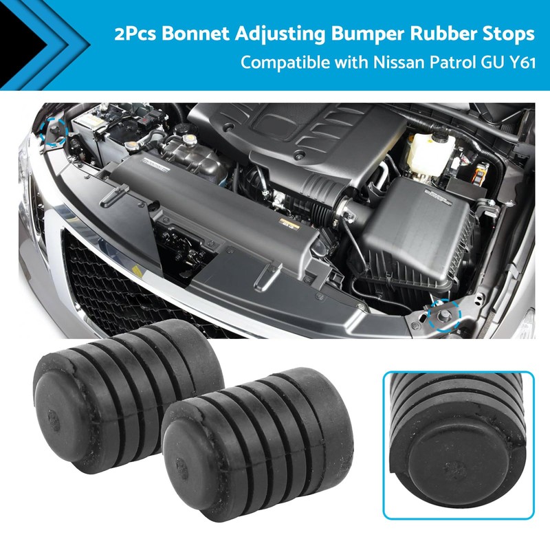 MAX COOL 2 Pcs Bonnet Adjusting Bumper Rubber Stops Compatible