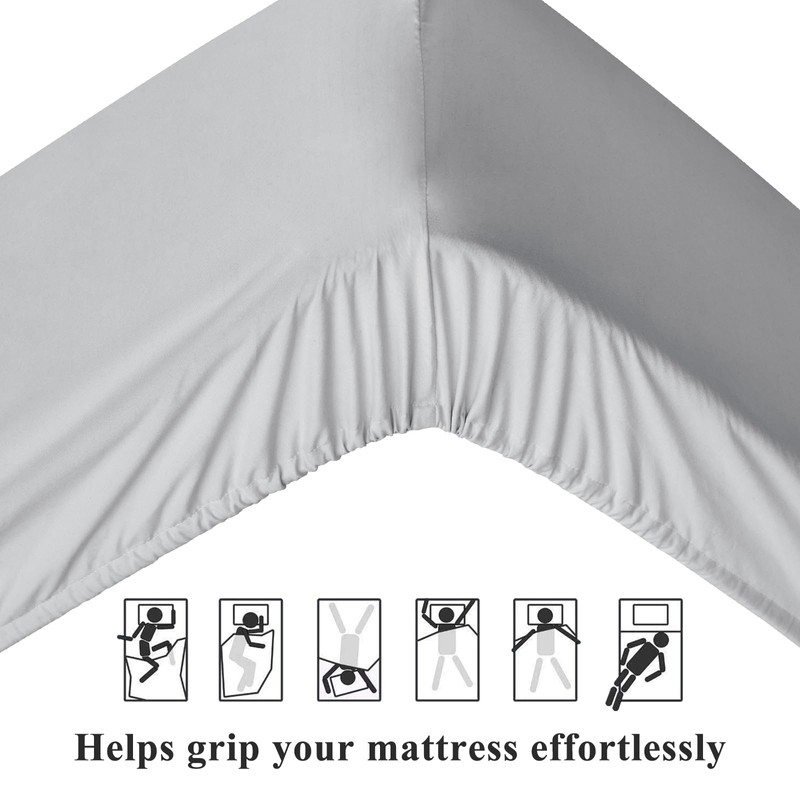 Aisbo Super King Fitted Sheet Grey - Extra Deep Pocket