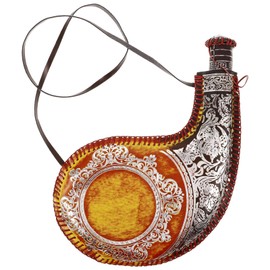 Alipis Spanish Leather Wine Bota Flask Pouch Water Canteen Portable Wine Bag with Shoulder Strap for Travel Camping Hiking B