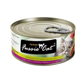 Fussie Cat Premium Tuna with Chicken in Aspic Grain-Free Wet Cat Food - 2.82oz Cans - Case of 24 Cans (Tuna with Chicken in Aspic)