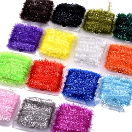 Phad Fishing 10/15 Cards Random Colors Fly Tying Tinsel Chenille Fly Tying materials (15 cards-5m per card)