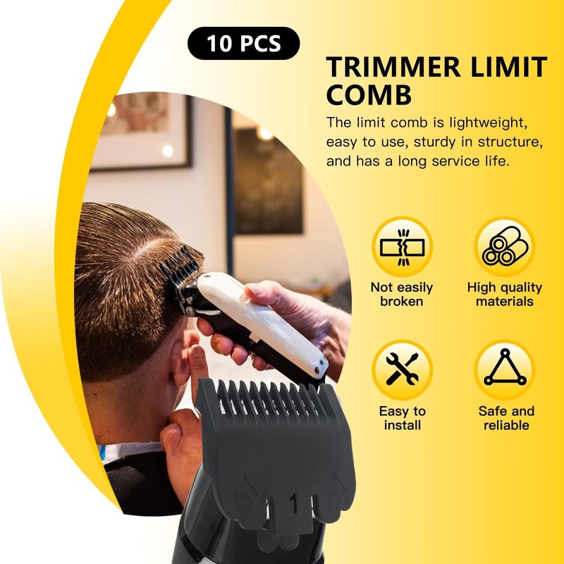 Misimain New 10-Piece Professional Hair Clipper Guards Cutting Guides Compatible