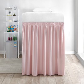 DormCo Extended Bed Skirt Twin XL (3 Panel Set) - Rose Quartz