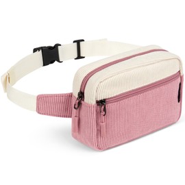Choco Mocha Kids Fanny Pack for Girls Fanny Pack Ages 6-8 8-12 Belt Bag for Girls Toddler Fanny Pack Gift, Corduroy Purple