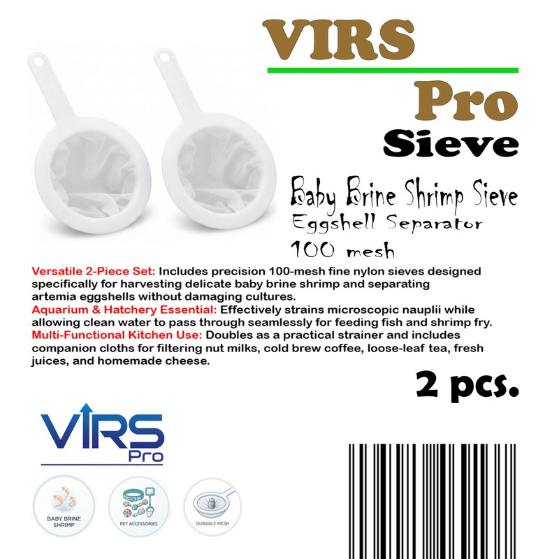 VIRS PRO 2-Pack Baby Brine Shrimp Sieve and Eggshell Separator