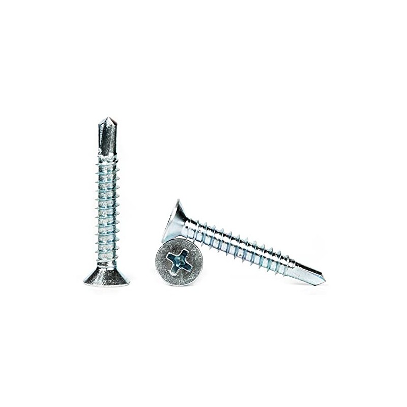 3.5mm x 13mm Self Drilling Countersunk Screws Steel Self Tapping