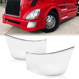 GRAND ORANGE Bumper Chrome Trims Set Compatible with Volvo VNL 300 430 630 670 730 780 2004-2015 Driver & Passenger Side Truck Corner Side Bumper Trim