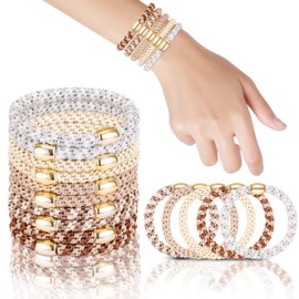 FORENEE Hair Ties No Damage - 10PCS Ponytail Holders - Elastic Hair Ties for Thick Hair - Braided Hair Bands for Women Girls's Hair - Milk apricot color