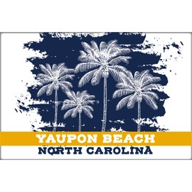 Yaupon Beach North Carolina Beach Souvenir Fridge Magnet Palm Design 4 Pack