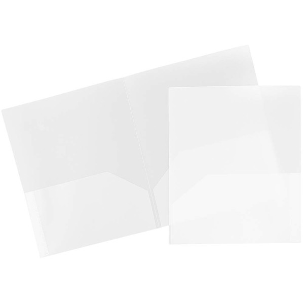JAM PAPER Plastic 2 Pocket POP Folders - Durable School