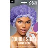 Donna Gorro Ducha Doble Cara Impermeable Plástico Reutilizable Banda Elástica Pelo Como Regalo Mujer Color Blanco Talla Grande