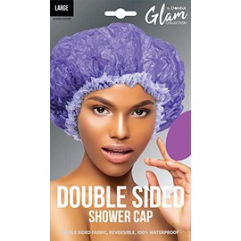 Donna Gorro Ducha Doble Cara Impermeable Plástico Reutilizable Banda Elástica Pelo Como Regalo Mujer Color Blanco Talla Grande
