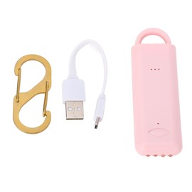 Personal Safety Alarm Portable LED Light Rechargeable Personal Emergency Security Keychain Alarm for Women Girls Children Elderly Pink