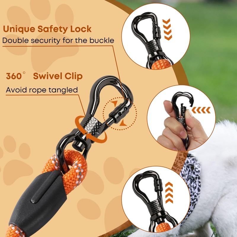100FT Extra Long Dog Leash for Dog Training, Reflective Dogs