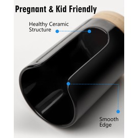 Viosuniu Ceramic Bathroom Cups Dispenser - 3-5 oz Disposable Paper & Plastic Bathroom Cups Holder - Mouthwash Cups Dispenser for Bathroom, Guest Toiletries, Countertop, Coffee - BPA Free (Black)