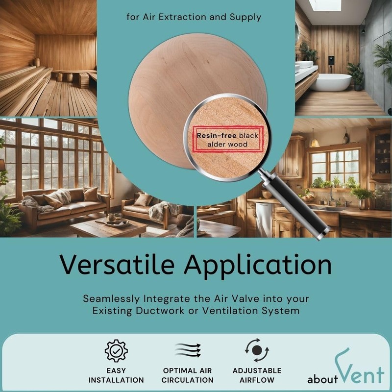 ABOUT VENT 5 inch Wooden Adjustable Vent Cover (Free of