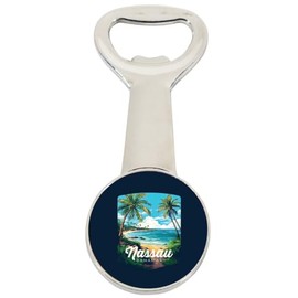 Nassau The Bahamas Design F Souvenir Magnetic Bottle Opener Single