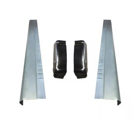 Motor City Sheet Metal - Silver 1999-2007 Silverado Sierra 4 Door Extended Cab Metal Truck Rocker Panels and Cab Corners - Bottom Left, Bottom Right