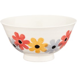 Okukawa Pottery Hasami Ware 249266 Rice Bowl, Rice Bowl, Approx. 4.7 inches (12 cm), Flower Knot Red, Red