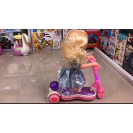 UNOMI Doll Set with Remote Control Toy Electric Scooter for Kids with LED Lights Music