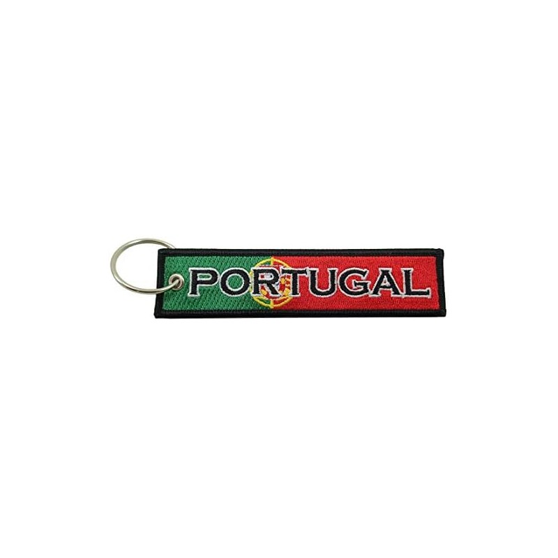 Llavero de la bandera de Portugal, 100% bordado