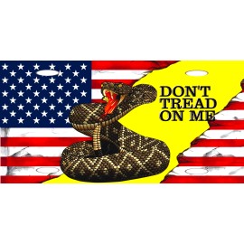 DIGIART INTERNATIONAL DON'T TREAD ON ME AMERICAN FLAG GADSDEN FLAG METAL CAR NOVELTY LICENSE PLATE