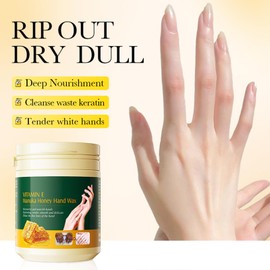 Hand Wax, with Honey and Vitamin E, Moisturising Hand Wax, Honey Exfoliate Hand Mask, Honey Peel Off Hand Wax, Hydrating Nourishing Hand Mask Wax, 170 g