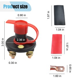 Battery Disconnect Isolator Master Switch, 12V 24V Battery Isolator Power Switch with Removable Key and Cover, Cut Off Battery Kill Switch for RV Marine ATV Truck Boat Car (11PCS)