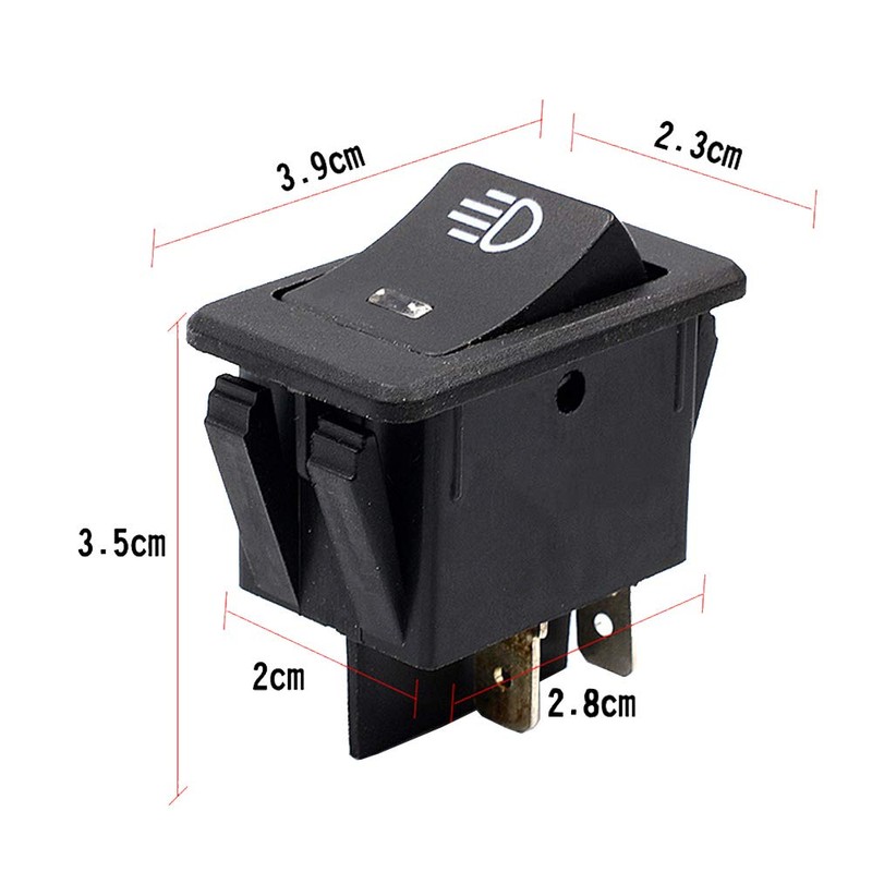 E Support™ Car Yellow LED Fog Light Toggle Rocker Switch
