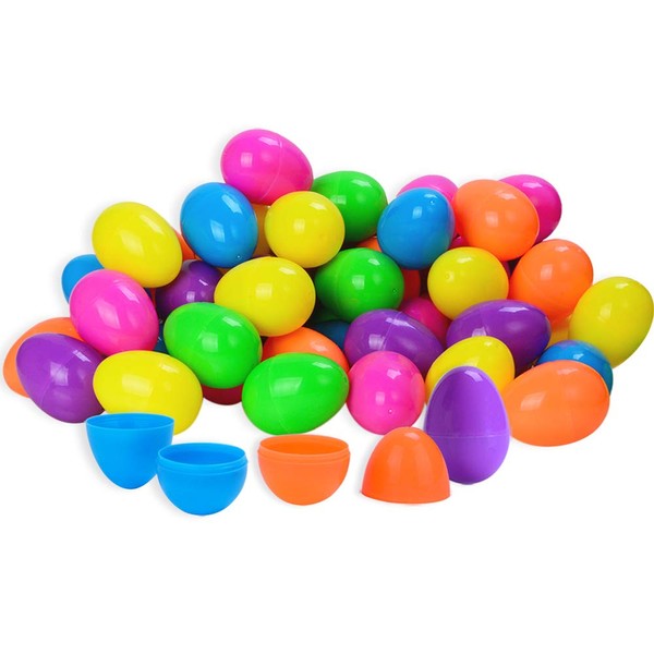 Taspire 50 Pieces Plastic Easter Eggs, 2 3/8" (6cm) Fillable