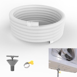 Yumcute 10ft Air Conditioner Drain Hose, Universal AC Drain Hose Drain Pipe Replacement with Hose Connector and Clamp for Mini-Split Unit and Window Air Conditioner Unit Parts - Buckle