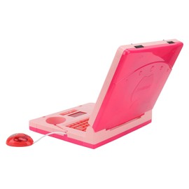 Learning Laptop Electronic Toy F¨¹R, 19 x 15.7 x 3.8 cm, P?Dagogical LED Music Electronic Cognitive Development Simulation Computer Toy (Pink Non-Retractable Mouse)