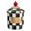 MACKENZIE-CHILDS Courtly Check Enamel Canister, Black-and-White Kitchen Storage Container with
