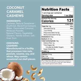 Earthside Farms Coconut Caramel Cashews 1oz, 8 Pack