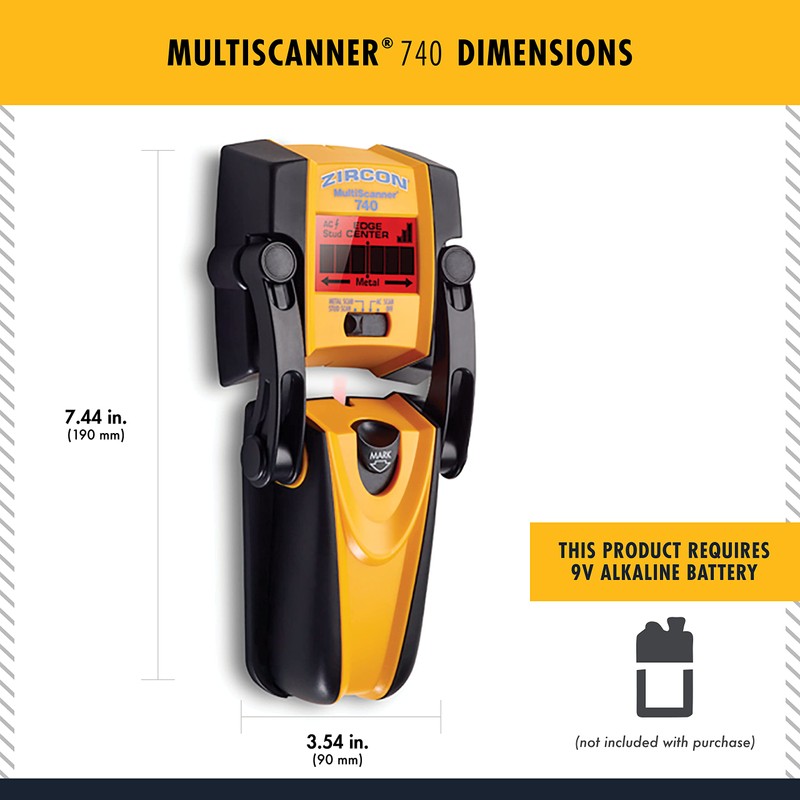 Zircon MultiScanner 740 Electronic Wall Scanner with Built-In Erasable Wall