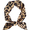 Brown Leopard Neck Tie, Women's Fashion Scarves Chic Skinny Scarf