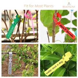 BEADNOVA BEADNOVA Tree Tags Plastic Plant Labels Wrap Around Hanging Tags Tree Markers Signs Plant Tags Nursery Tags for Plants Garden (120Pcs, Mix Color)